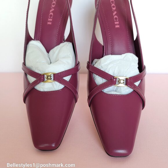 COACH Rowyn Smooth Leather Slingback Pumps- Pink- Women’s Size 8.5B ⭐ - Picture 9 of 16